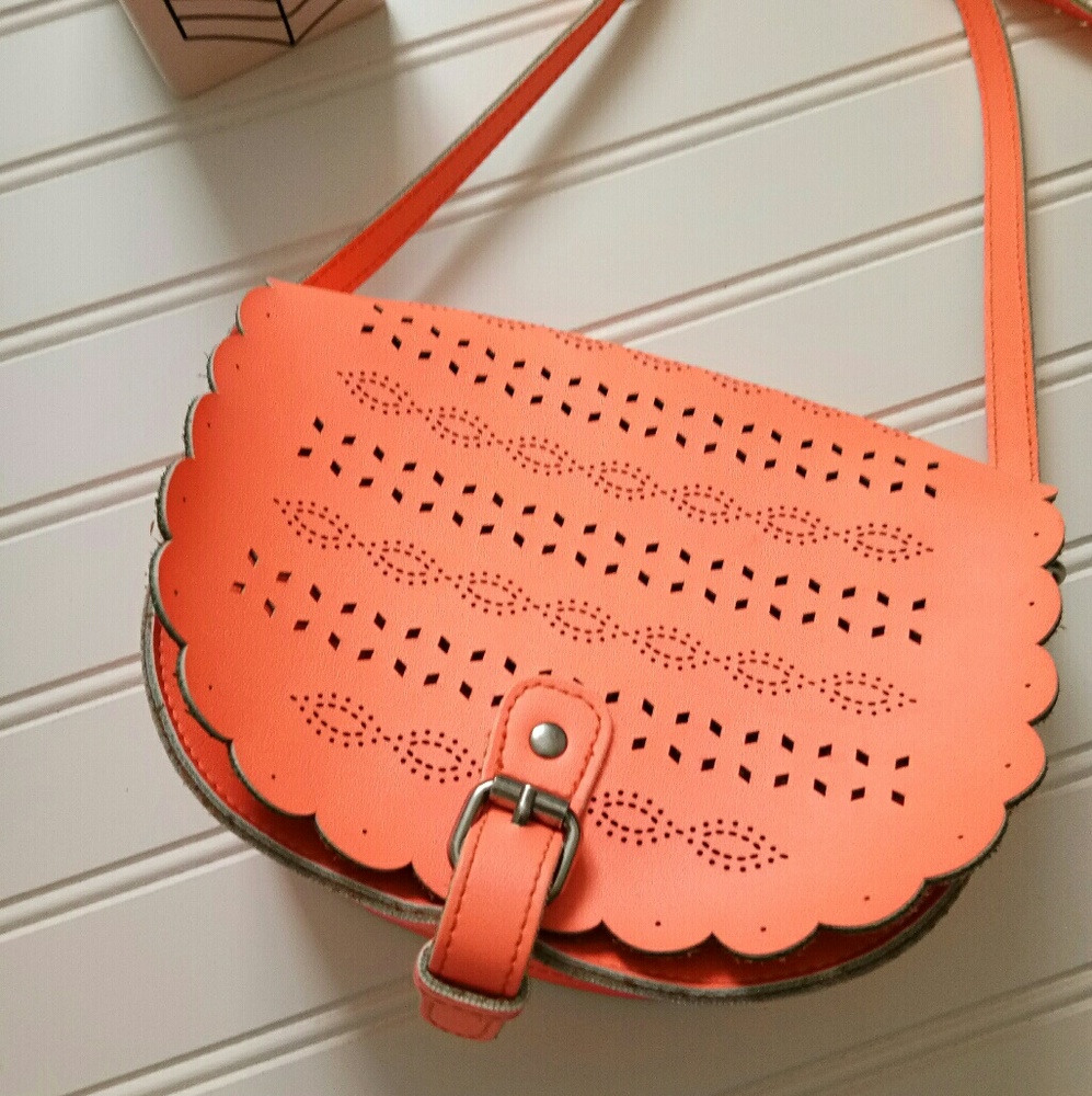 SALE • AEO• Neon Orange Crossbody Bag - Picture 3 of 8